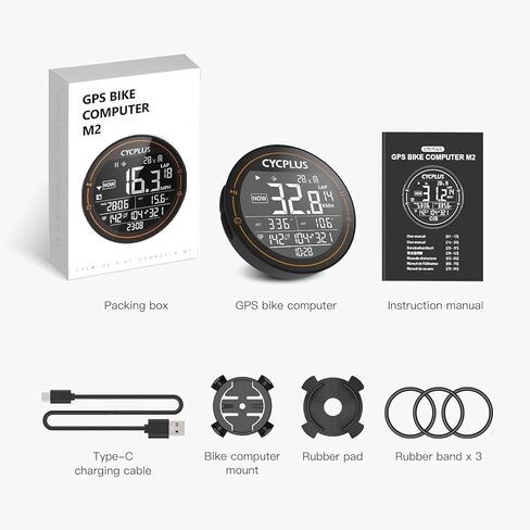 كمبيوتر دراجة CYCPLUS GPS، كمبيوتر لاسلكي لركوب الدراجات، ANT+ كمبيوتر بلوتوث للدراجة، عداد سرعة صغير، عداد مسافات مقاوم للماء، متتبع MTB، قابل لإعادة الشحن مع شاشة 2.5 بوصة لسائقي الدراجات في الهواء الطلق in Kuwait