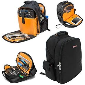 Prime DJ Backpack for DVS, Mobile, or Club Gigs, Bag Carry Mixers S9, 62, etc, Laptop, Stand, Tablet, Headphone, Vinyl Records, USB Mobile Devices, Needle Case, Cables, Microphone & More