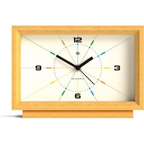 NEWGATE Hollywood Hills Mantel Clock Light Oak - No-Tick Silent Sweep Movement - Wooden Mantelpiece Clock - Shelf Clock - Clocks for Living Room - Office Clock - Desk Clock - Light Oak
