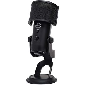 Blue Microphones Yeti (Blackout) Professional Multi-Pattern USB Microphone Bundle with Pop Filter (2 Items)