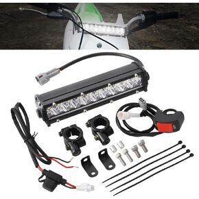 motoparty LED light Bar for KLX110 CRF110 TTR110 YZ250F, 60W Motocross LED Light Kit and Off Road Wiring Harness Plug-Play Headlight Assembly