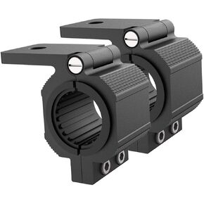 1 Pair Aluminum Mounting Bracket Kit Tube Clamp for 1.125 1.25 1.375 1.5 Inch Bullbar Roof Rack Roll Cage Horizontal Bar (1.1 to 1.5 Inch Adjustable)