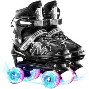 Boys and Girls Roller Skates s,Flash on All Eight Wheels, with Adjustable Sizes for Children Favorite Roller Skate Gifts in Kuwait