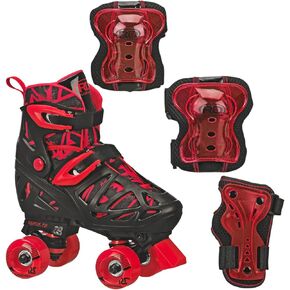 زلاجات دوارة قابلة للتعديل من Roller Derby Trac Star Boy مع معدات حماية، مقاس قابل للتعديل، تتضمن معدات حماية ثلاثية in Kuwait