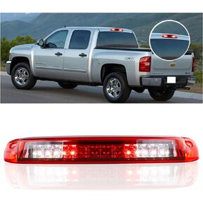 For 1999-2006 Chevy Silverado/GMC Sierra LED 3rd Third Brake/Cargo Light High Mount Lamp GMT800 Red (Electroplating Housing)