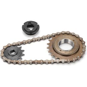 Alomejor Sprocket Chain Set, 22T Tooth Rear Freewheel + 38 Links Chain + 13T Tooth Sprocket Set for Modifying Your Bicycle