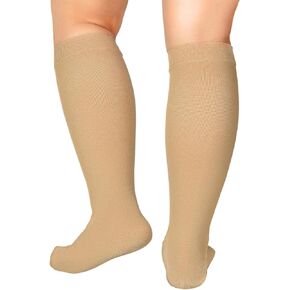 Extra Wide Calf Compression Socks Women Men 20-32mmHg Knee High Plus Size