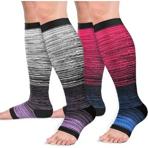 Diu Life Copper Toeless Compression Socks for Women Men, Open Toe Socks 15-20mmHg is Best Support for All Day Wear