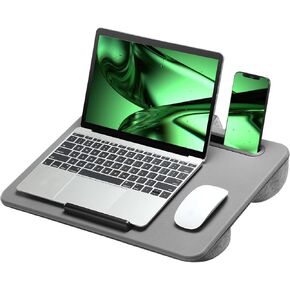 ErGear Lap Desk، مكتب كمبيوتر محمول لأجهزة الكمبيوتر المحمولة حتى 15.6 بوصة، مكتب كمبيوتر محمول مريح مع وسادة، مكتب كمبيوتر محمول مع سطح جلد PU ممتاز وفتحة للكمبيوتر اللوحي، مكتب كمبيوتر محمول خفيف الوزن ومحمول لأجهزة الكمبيوتر المحمولة، EGLD01 in Kuwait