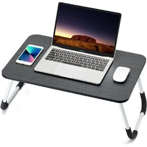 Ruxury Folding Lap Desk Laptop Stand, Breakfast Serving Tray, Portable & Lightweight Mini Table, Tablet Desk for Bed Sofa Couch Floor - Black