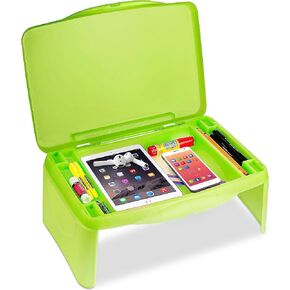 MAVOCRAFT Folding Lap Desk with Storage – Portable Laptop Desk, Bed Table, Serving Tray, Car Tray for Kids – Multi-Purpose for Kids & Adults (Black)