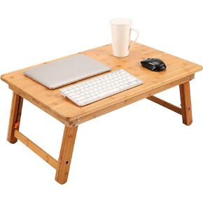 Large Size Laptop Tray Desk Nnewvante 25.6x17.7in Bamboo Floor Desk Low Table Bed Tray Table,Foldable Adjustable Study Writing Gaming Breakfast Serving Floor Table Support 18in Laptop w' 4 Leg Lock