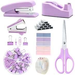 Purple Office Supplies, Purple Office Supplies and Accessories, Purple Stapler and Tape Dispenser Set for Women, Purple Office Desk Accessories, Office Gift for Women, Boss Lady, Office Lady