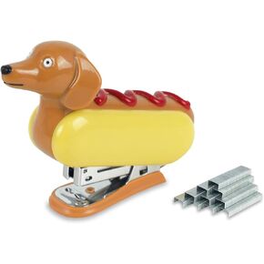 Mini Stapler for Kids Students Novelty Hotdog Desktop Stapler with 1000PCS Staples 12 Sheets Capacity Stationery Animal Stapler for Home Office Gift for Kids