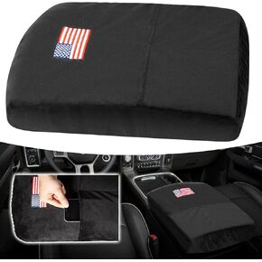 Center Console Cover for 2013-2023 Dodge Ram 1500 2500 3500 Middle Console Armrest Cover with Pocket, US Flag Comfortable Scratch-Resistant Velvet Covers