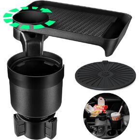 Cup Holder Tray for Car, Drink Holder Expander Compatible with Yeti 20/26/30 oz Hydro Flasks 32/40 oz Nalgenes 30/32/38/48 oz Camelbak 32/40 oz Detachable Tray Table