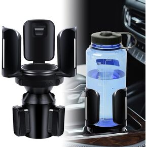 Cup Holder Expander for Car with Adjustable Holder & Base, Fits for 10-64oz Yeti Ramblers, Hydro Flask, Nalgene, Stanley, Hold 2.9"-5.5" Large Bottles Mugs Food Drink, Car Cup Holder