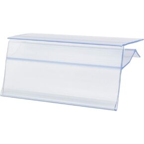Glass Shelf Label Holders with Inserts Fits 1/4" to 3/8" Glass Shelving - 30 Pack