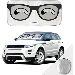 Car Sun Shade, HOMEYA Windshield Sun Shade 300T Textile Total Blackout Fabric, Foldable Car Front Window Sun Shade to Block UV Ray & Keep Your Vehicle Cool, Sun Visor Protector for Sedans SUV Truck