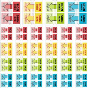 1250 Pcs/ 25 Pack Sign Here Tabs Sign Here Stickers Sign Here Flags with Dispenser Arrow Flag Easy to Post for Office School Notebook Annotating Books Notary Books, 1 Inch (Red, Yellow, Blue, Green)