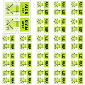 1250 Pcs/ 25 Pack Sign Here Tabs Sign Here Stickers Sign Here Flags with Dispenser Arrow Flag Easy to Post for Office School Notebook Annotating Books Notary Books, 1 Inch (Red, Yellow, Blue, Green)