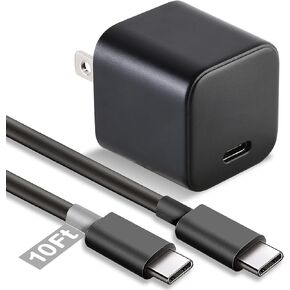 15W USB-C Fast Charger with 10Ft Extra Long 5A USB-C Cable for Kindle Fire Tablets (Designed for use with USB-C Version Fire Tablets and Kindl E-Readers)
