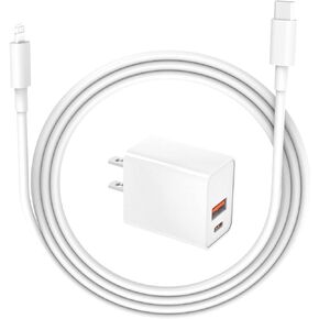 [for Apple MFi Certified] 20W Fast Charger for iPad 9th Generation 10.2 inch 2021 Gen A2603 A2604 with 6.6 Ft USB-C to Lightning Charging Cable Power Supply Adapter Cord