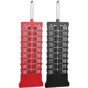 Vbestlife 2Pcs 18 Hole Golf Score Counter Golf Stroke Counter Scoreboard with Key Chain Golf Tally Keeper