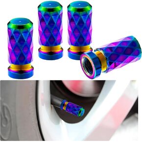 Car Tire Valve Stem Caps: 4Pcs Universal Tire Valve Caps Aluminum Corrosion Resistant Leak-Proof Tire Air Caps Compatible with Tesla, SUV, Truck, Motorcycle, Bike (Black, 12 * 22mm)