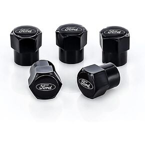 Ford Logo Black Valve Cap Covers (BLACK WHITE)