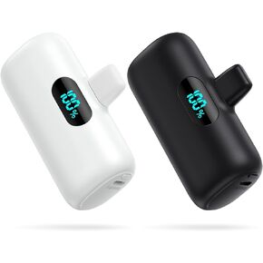 [2 Pack]Small Portable Charger for iPhone,Upgraded 5000mAh PD Fast Charging Power Bank,Cute Mini Portable Phone Charger Battery Pack Compatible with iPhone 14/14 Pro Max/13/13 Pro/12 Pro/11/XR/X/8 etc in Kuwait