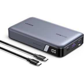 UGREEN 100W 20000mAh Power Bank, Nexode Portable Charger USB C 3-Port PD3.0 Battery Pack Digital Display, Compatible with MacBook Pro, Laptop, iPhone 15/14/13/12 Series, Samsung, AirPods, and More