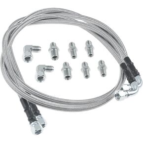 HZ-MONSTER 6AN 52" Transmission Fluid Oil Cooler Hose Line Kit, Flexible Braided Transmission Cooler Hose Compatible with GM Chevy Ford GMC Buick Cadillac and Trucks Replace TH350 700R4 TH400