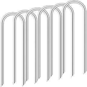 Trampoline Stakes High Wind 12 inch, Heavy Duty Trampoline Anchors 8pcs with T-Hook, U Shape Galvanized Steel Wind Stakes for Trampoline (Black U Type 8pcs)