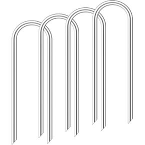 Trampoline Stakes High Wind 12 inch, Heavy Duty Trampoline Anchors 8pcs with T-Hook, U Shape Galvanized Steel Wind Stakes for Trampoline (Black U Type 8pcs)