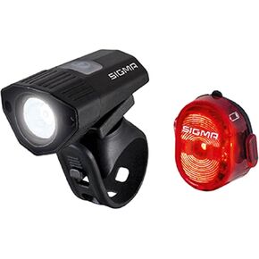 Sigma Buster 100 Head Light w/Nugget II Flash Taillight, for Night Rides, Races | Buster 100 w/ 120 Lumen Output, 35 m Range & Six Light Modes | Nugget II Flash w/ 400 m Range & Three Light Modes