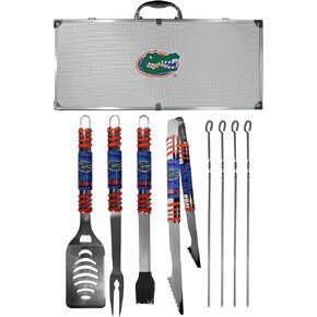 NCAA Siskiyou Sports Fan Shop Florida Gators Steel Tailgater BBQ Set w/Case 8 piece Gray