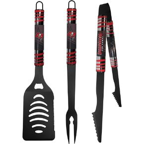 Siskiyou Sports NFL Tampa Bay Buccaneers 3 pc Black Tailgater BBQ Set, One Size