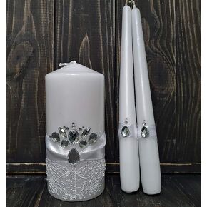 Unity Candle Set for Wedding - Wedding Accessories for Reception and Ceremony - Candle Sets – Unity Candle 6 Inch Pillar and 2 * 10 Inch Taper