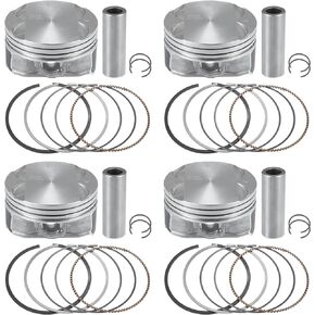12578324 / Front/Engine Piston and Pin Assembly for Buick LaCrosse 2.4L 2010-2016 for Chevy Captiva 2012-2015 / Piston Rings Kit/Metal / 1 Set/Titanium Tone