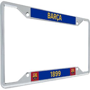 FC Barcelona Barça License Plate Frame Football Club Soccer Futbol Metal for Front or Back of Car Officially Licensed (Style 1)