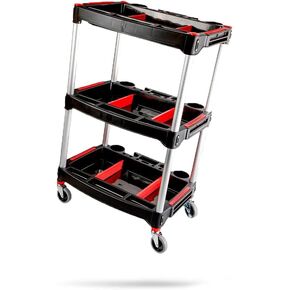 Adam's Polishes Standard Detailing Cart, Custom Mobile Rolling Utility Detailing Tool Cart Organizer for Garage DIY Home Projects, Extra Storage for Mechanics & Detailers During Repairs Car Wash/Wax
