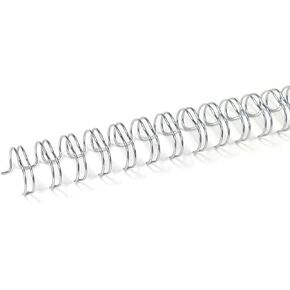 RAYSON Double Loop Wire Binding Spines, 3/8 Inch, 21 Holes, 2:1 Pitch, Binding Capacity 15-50 Sheets, Letter Size, Sliver, Pack of 100