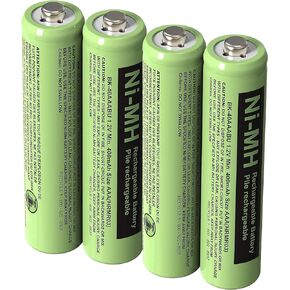 4-Pack BK-40AAABU Replacement 1.2V 400mAh Battery for Panasonic Cordless Phone BK40AAABU
