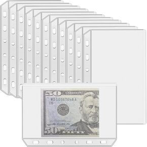 12PCS A6 Binder Pockets with No Zippers, Zipless Budget Envelopes for the Cash System, A6 Binder Pouch for 6 Ring Binder, Money Folder Organizer, Clear PVC Savings Challenges Envelopes, 12PCS.