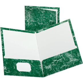 Oxford Marble Design Laminated Two-Pocket Folders, Purple, Letter Size, 25 per Box, (51643)