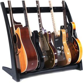 GR-2 Curve Customisable 5 Way Guitar Rack and Holder for Guitars and Cases - Black