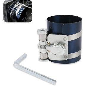 1 PC Automotive Piston Ring Installation Tool, 2.08"-6.88" Anti-reverse Gear Adjustable Ratchet Piston Ring Opening Clip, Maintenance Auxiliary Accessory, Compatible with Most Mdels (Blue)