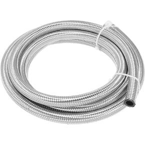 X AUTOHAUX 10 Ft 8AN Fuel Hose AN8 1/2" Universal Braided Stainless Steel CPE Oil Fuel Gas Line Hose