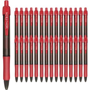 Gel pens, 30 Pack Black Pens Fine Point, No Smear Ink Pens for Left Hand, Click Pens Bulk, Retractable Rollerball Pens for Smooth Writing, 0.5MM, Black Ink